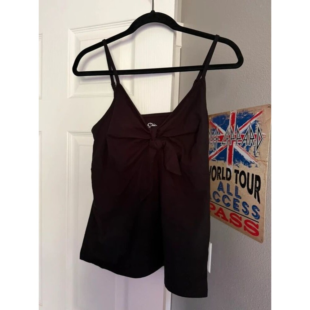 Retro Chic by Torrid Knot Front Cami - Black - Size 2 (18/20)